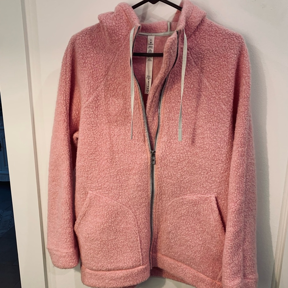 Lululemon LIKE NEW Light Pink Sherpa Hooded Jacket Size 8